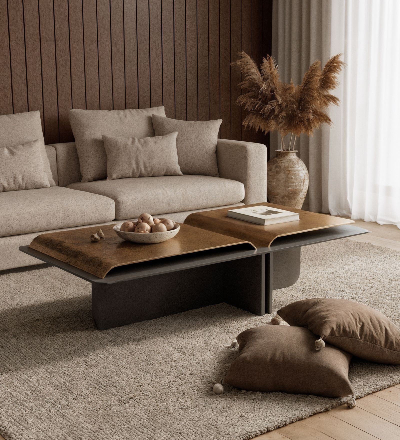 Fukinko Coffee Table In Brown Finish