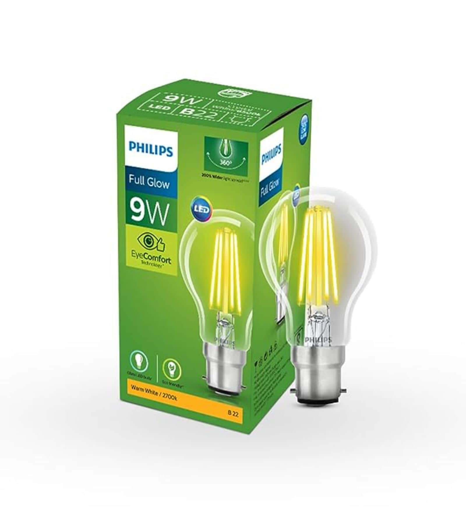 Full Glow 9W 700lm 2700K B22(Clear) LED Bulb