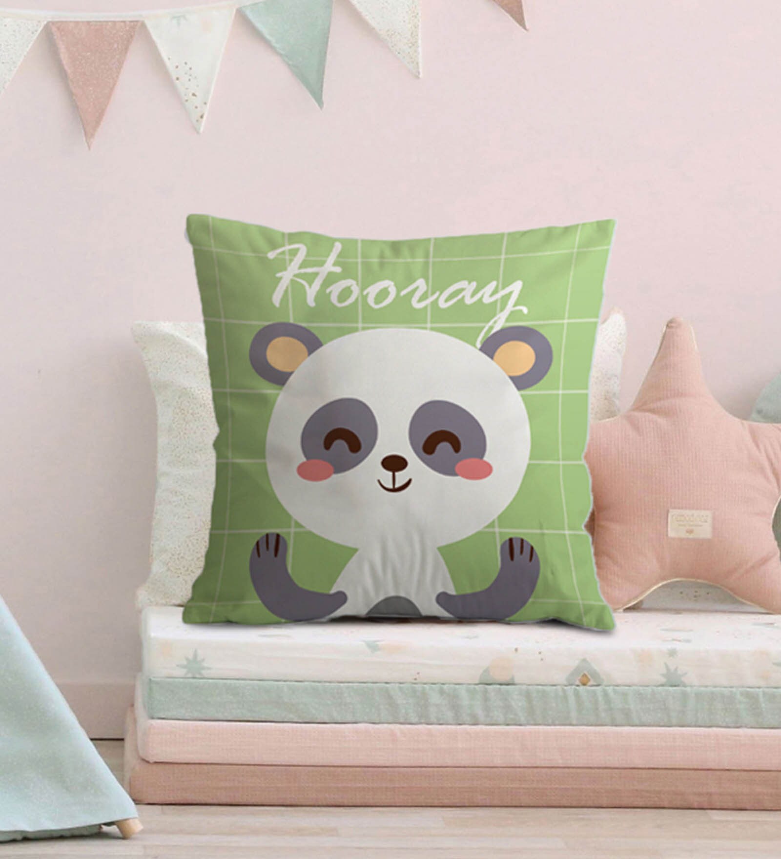 Canvas Cushion with Panda Print