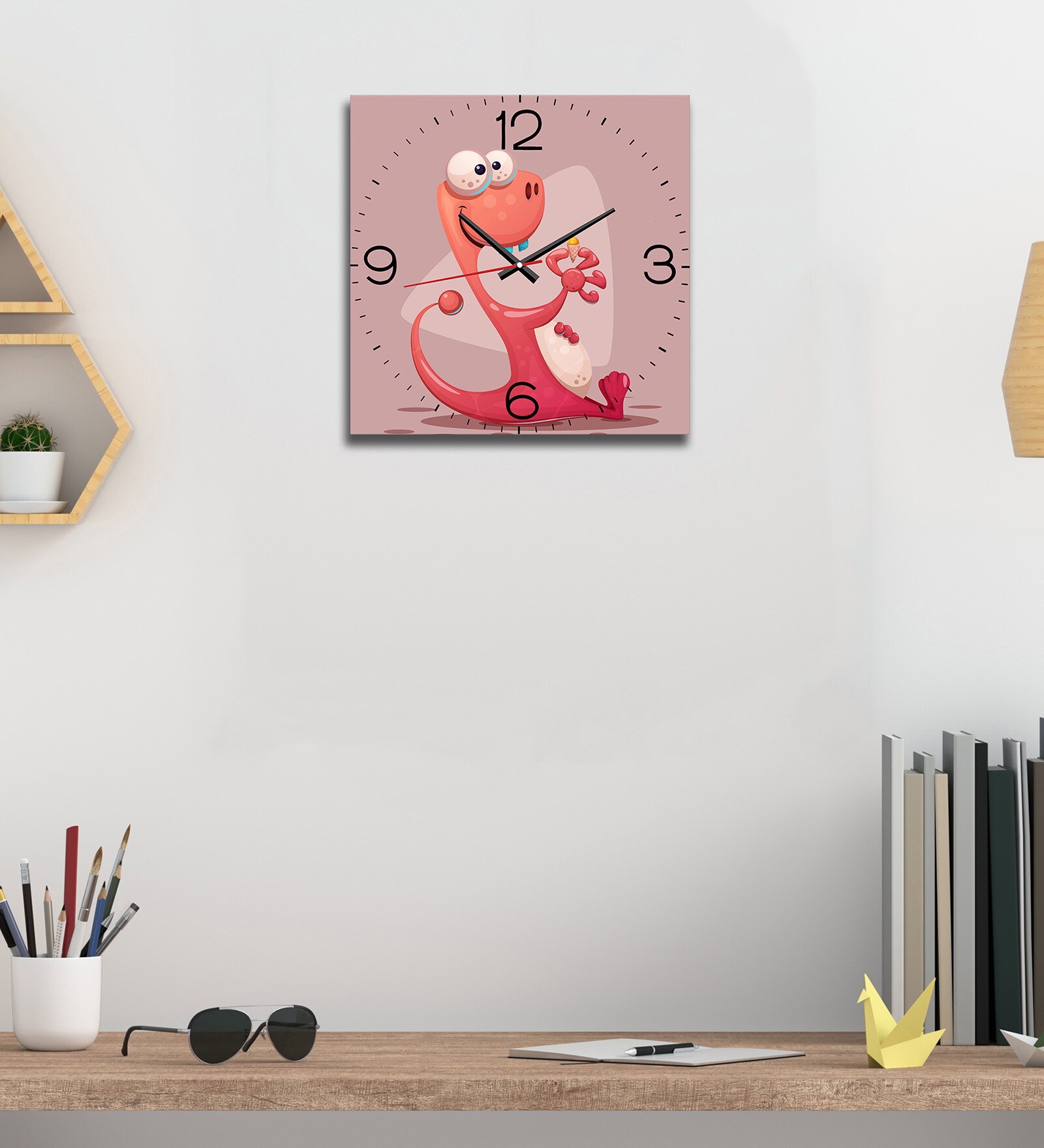 Funny Cartoon Wall Clock in Multicolour