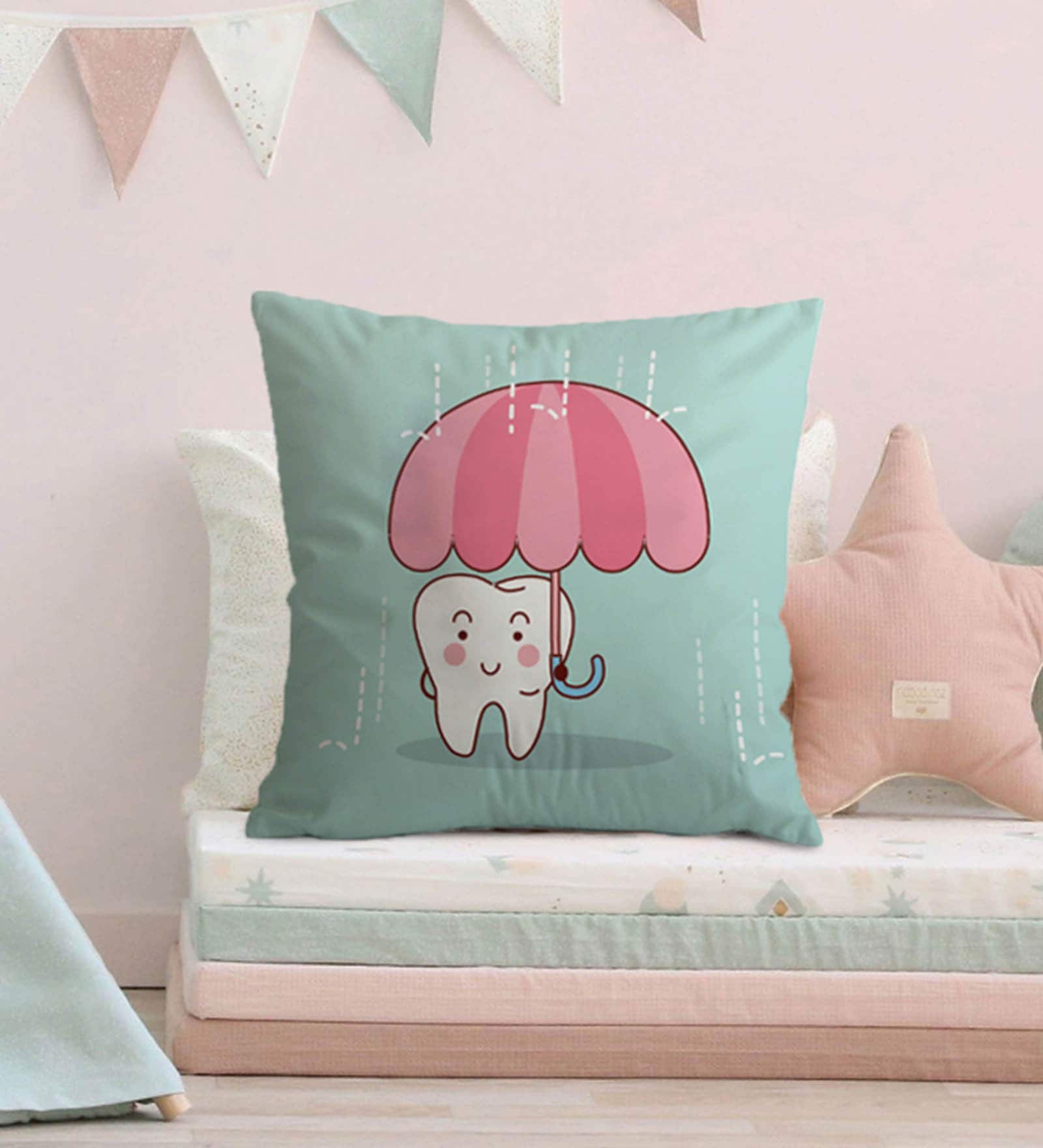 Canvas Cushion with Tooth Print