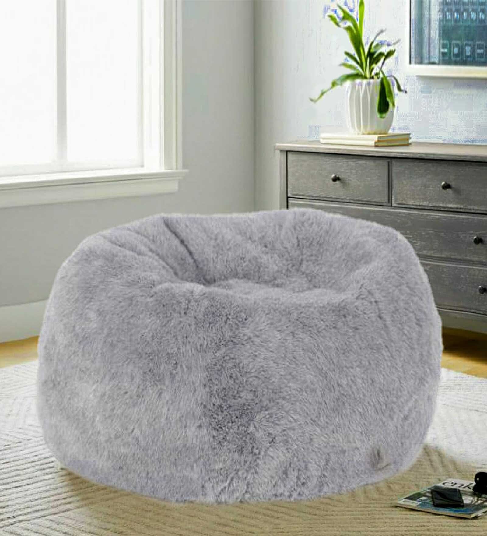 Buy Fur XXXL Fabric Bean Bag Cover In Grey Colour At 30 OFF By Deeku   Fur Xxxl Bean Bag Cover In Grey Colour By Deeku Art Fur Xxxl Bean Bag Cover In Grey Colour By Deeku  Qabxsu 