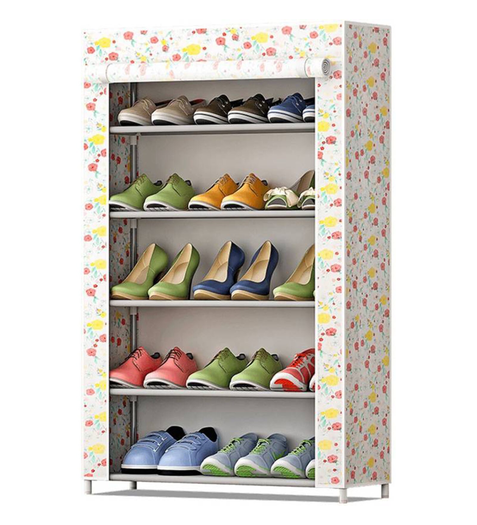 Furn Central non woven fabric warm flowers shoe rack