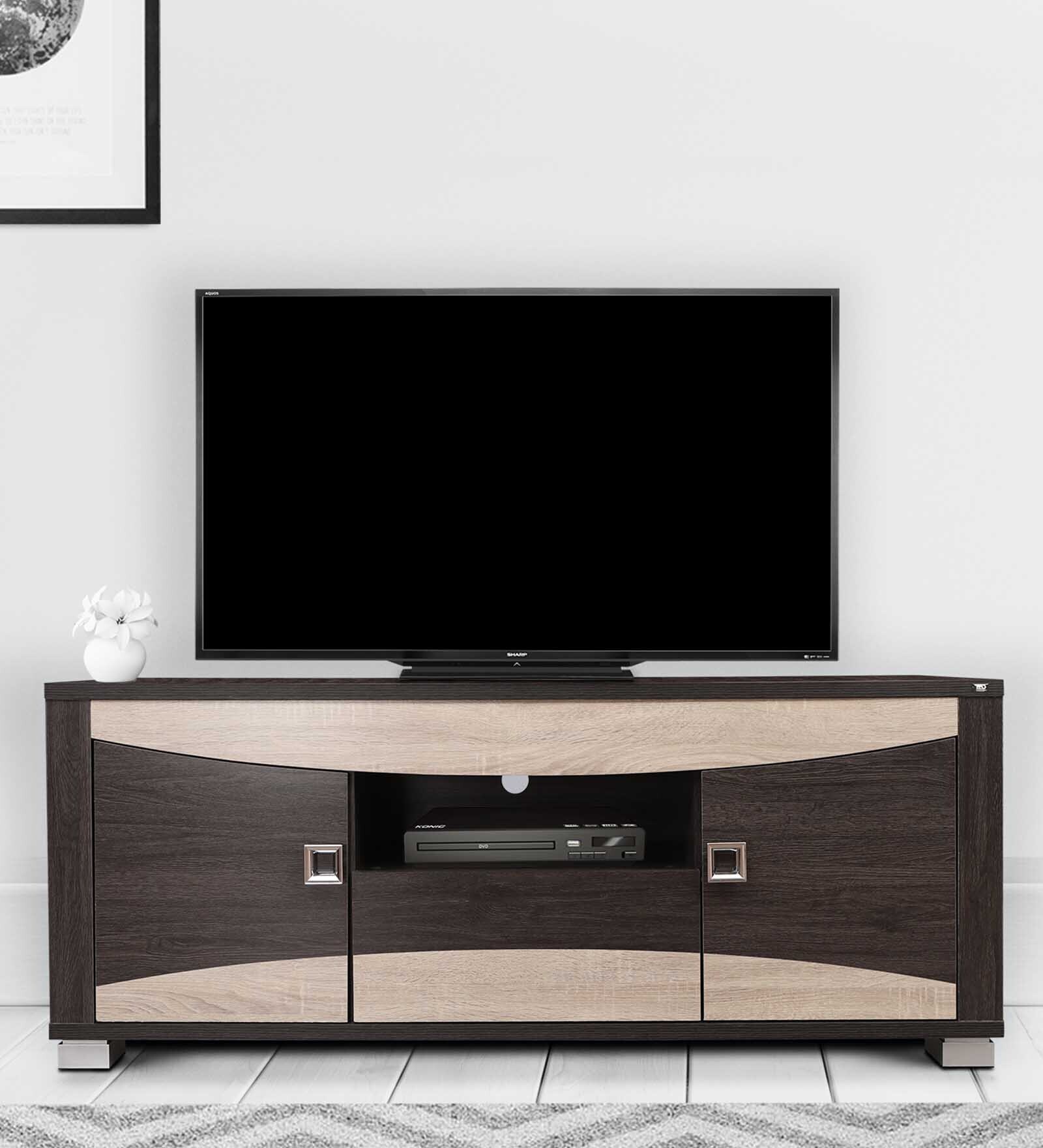 Fusion TV Console in Dark Brown & Sonoma Oak for TVs up to 65"