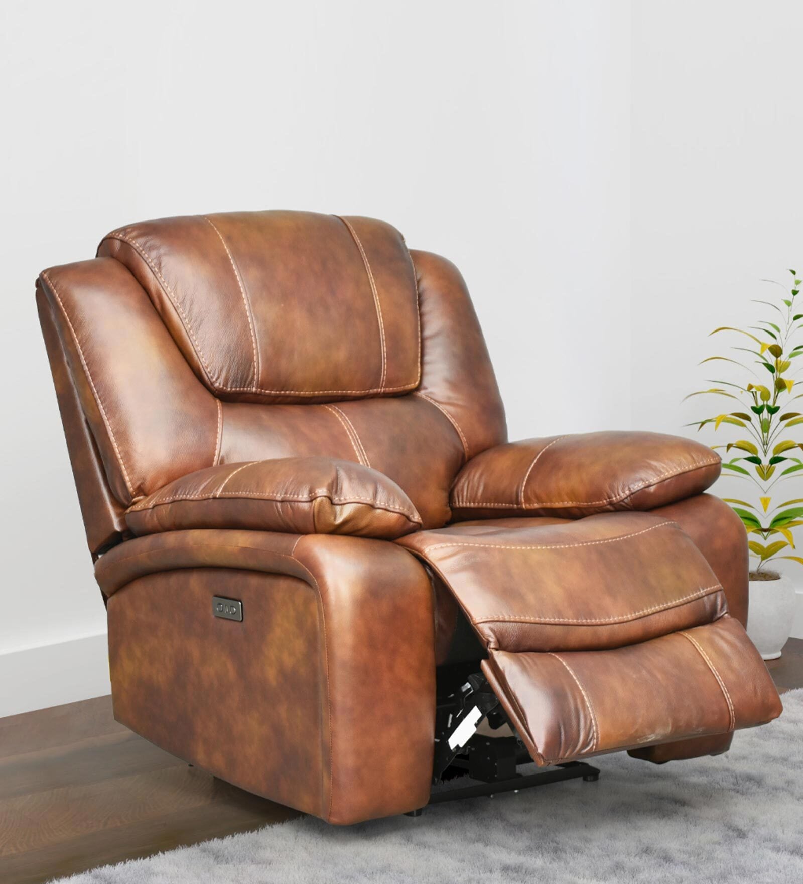 Buy Fusion Leather 1 Seater Manual Recliner In Brown Colour At 50 Off By Royaloak Pepperfry 4941