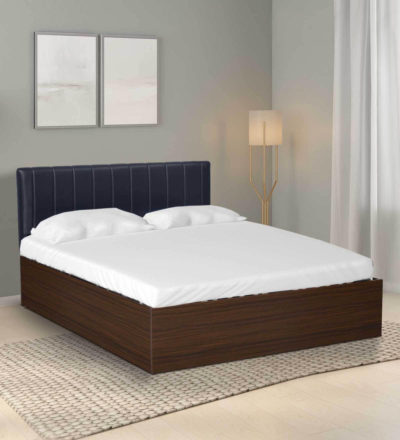 Fusion Queen Size Bed in Grey & Walnut Finish with Box Storage