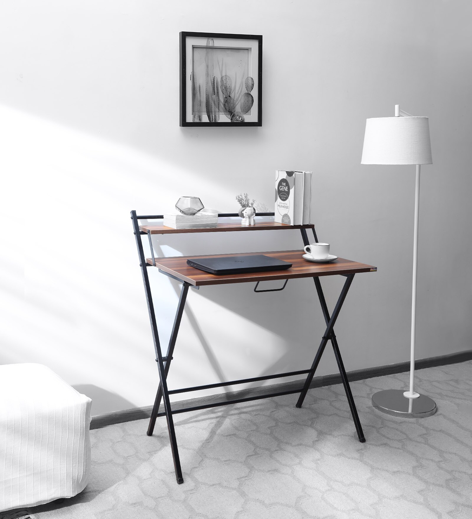 Futura Foldable Study Table in Asian Dark Finish