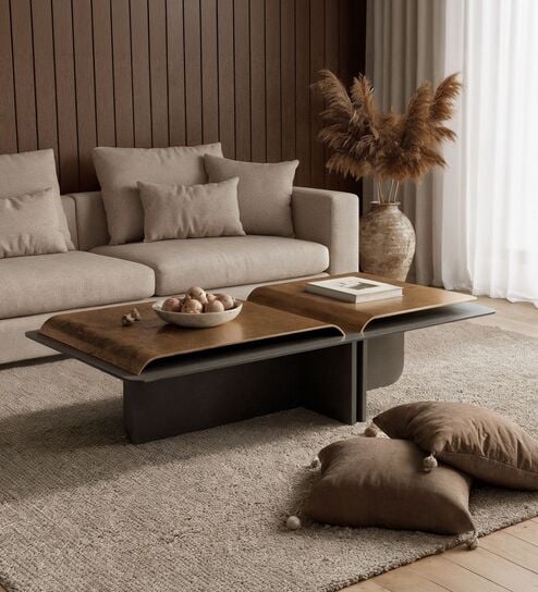 Fukinko Coffee Table In Brown Finish