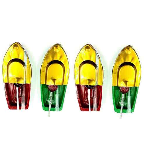 Fun Steam Powered Tin Toy Boat Put Putt Candle Fuel Flame With Dropper, 4 Piece  (Multicolor)
