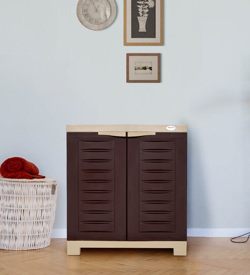 Buy Fusion Small Plastic Shoe Cabinet In Globus Brown Beige