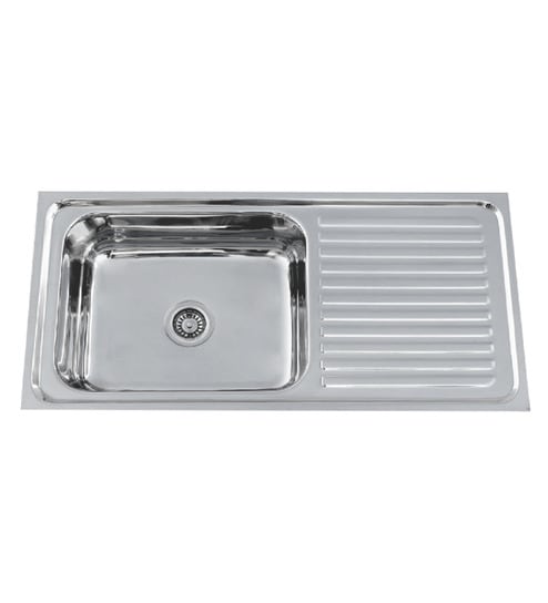 Futura Mega Stainless Steel Single Bowl Kitchen Sink With Drainer Fm 4020