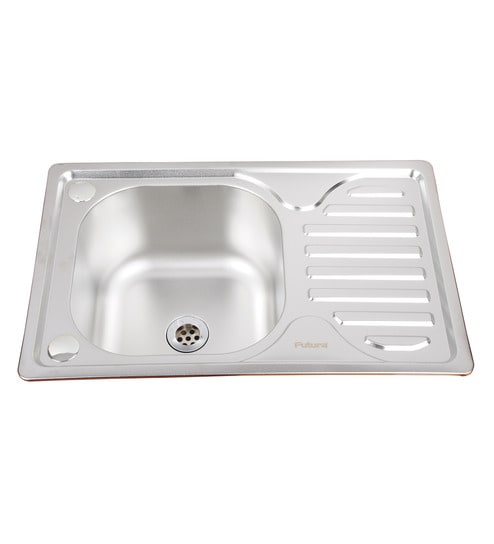 Futura Stainless Steel Single Bowl Kitchen Sink With Drainer Fs 2214