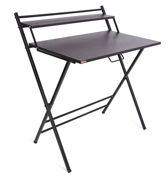 Buy Futura Folding Study Table in Black Colour by Woodware Online