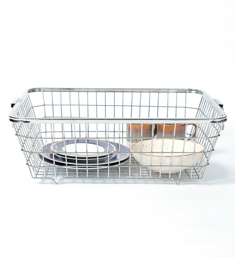 Buy Stainless Steel Kitchen Basket 24 X 18 Inches By Furntec Online