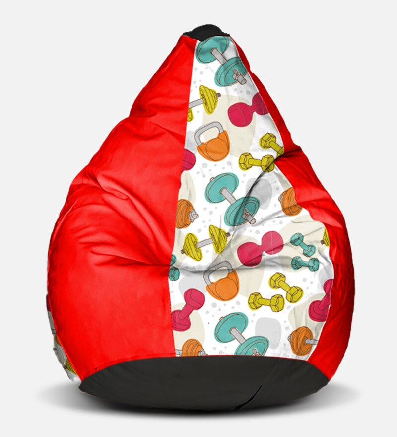Buy Fusion Digital Printed XXL Bean Bag with Beans in Multi Colour by