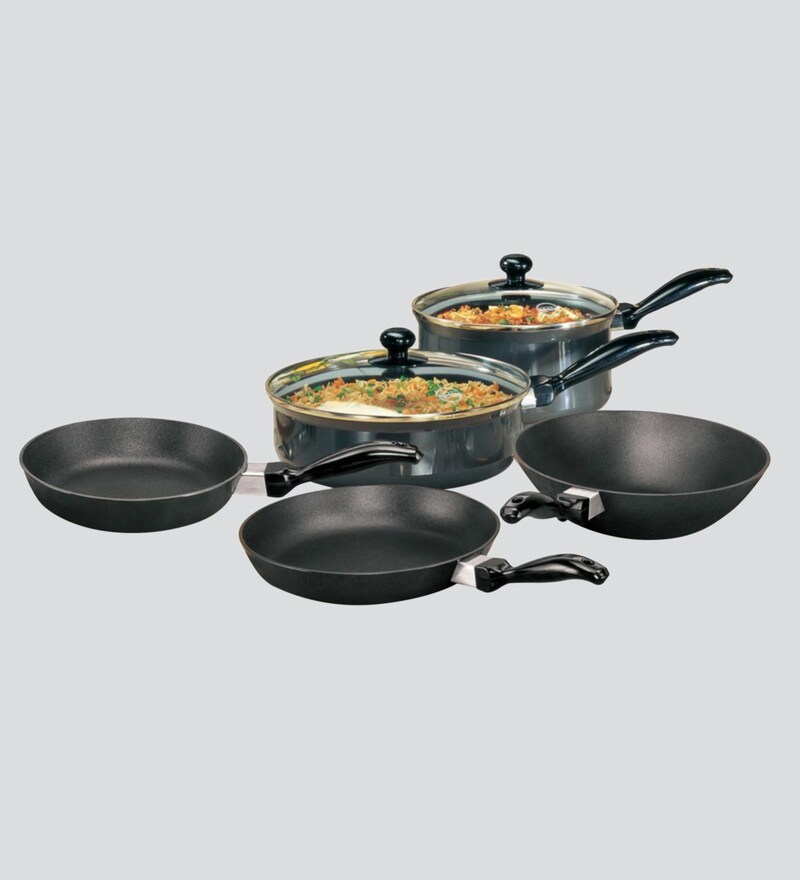 Buy Futura Black Nonstick Cookware Set 5 Pcs Online Discontinued