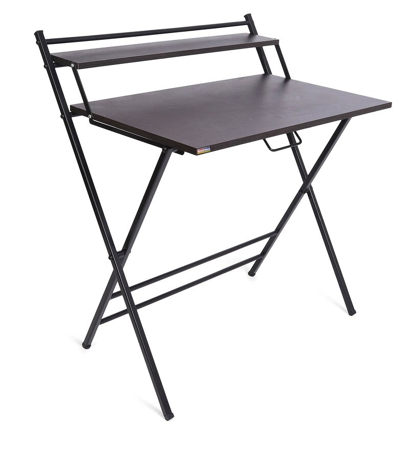 Buy Futura Folding Study Table in Black Colour by Woodware Online