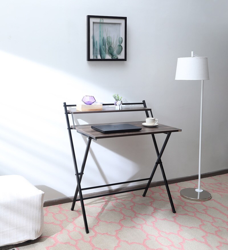 Buy Foldable Study Table in Coach Wood Finish by Woodware Online