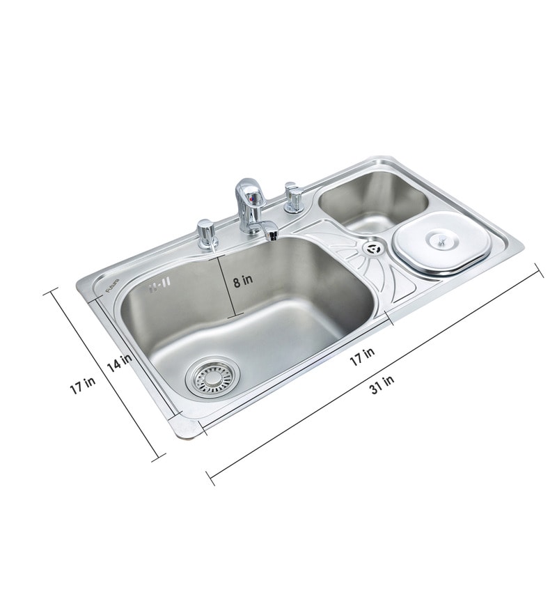 Buy Futura Stainless Steel double bowl Kitchen Sink with Drainer FS