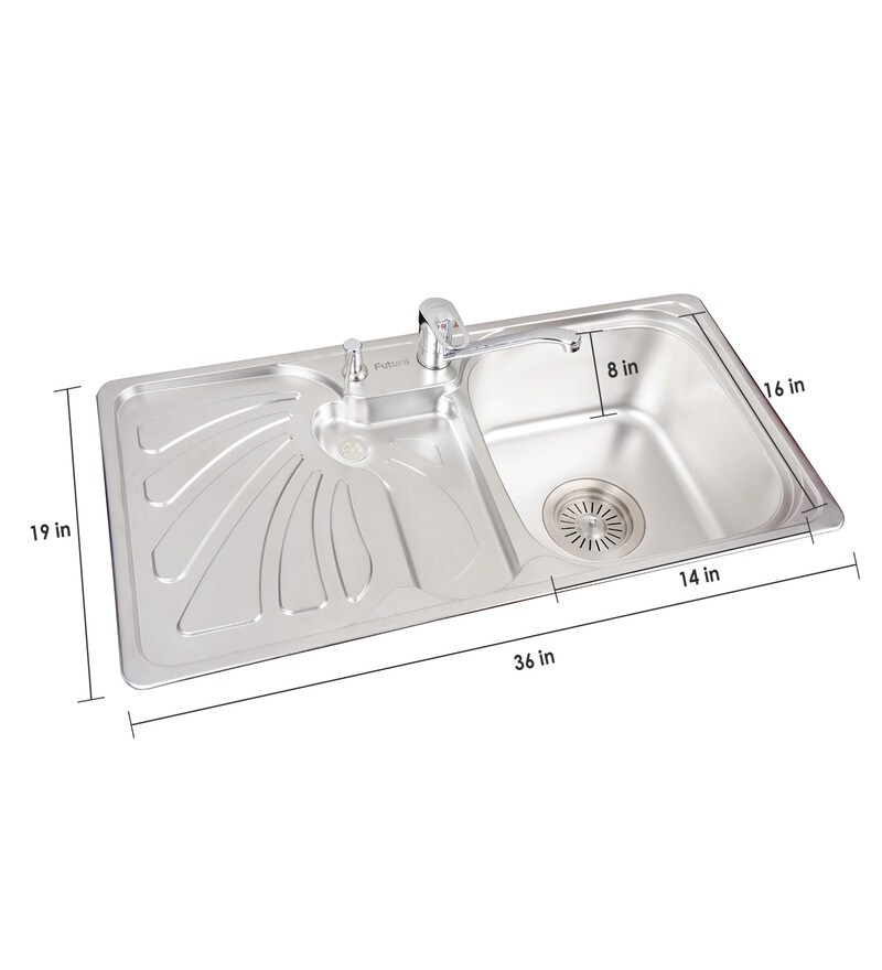 Buy Futura Stainless Steel single bowl Kitchen Sink with Drainer FS