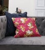Fuchsia Floral 100% Cotton 16 x 16 Inch Cushion Cover