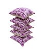 Fuchsia Polyester Geometric 16x16 inches Cushion Covers Set of 5