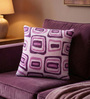 Fuchsia Polyester Geometric 18x18 inches Cushion Cover