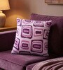 Fuchsia Polyester Geometric 20x20 inches Cushion Cover