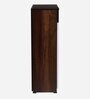 Full Shoe Cabinet in Brown Teak & White Finish