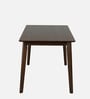 Fumio Solid Wood 4 Seater Dining Set In Walnut & Beige Finish