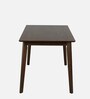 Fumio Solid Wood 4 Seater Dining Set In Walnut & Beige Finish