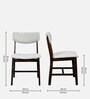 Fumio Solid Wood 4 Seater Dining Set In Walnut & Beige Finish