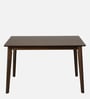 Fumio Solid Wood 4 Seater Dining Set In Walnut & Beige Finish
