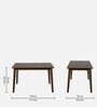 Fumio Solid Wood 4 Seater Dining Set In Walnut & Beige Finish