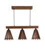 Funnel 3 Lights Brown Solid Wood Linear Chandelier Cluster Hanging Light