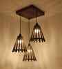 Funnel Brown Wooden Cluster Hanging Lamp