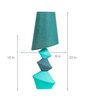 Funon Turqoise Green Cotton Shade Table Lamp with Grey & Green Base