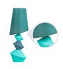 Funon Turqoise Green Cotton Shade Table Lamp with Grey & Green Base