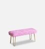 Fur Bench In Pink & Gold Colour