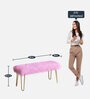 Fur Bench In Pink & Gold Colour