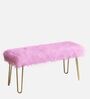 Fur Bench In Pink & Gold Colour