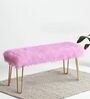 Fur Bench In Pink & Gold Colour