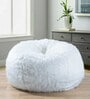 Fur XXXL Fabric Bean Bag Cover in White Colour