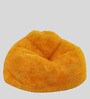 Fur XXXL Fabric Bean Bag Cover in Yellow Colour