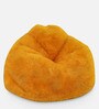 Fur XXXL Fabric Bean Bag Cover in Yellow Colour