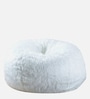 Fur XXXL Fabric Bean Bag Cover in White Colour