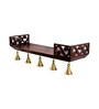 Brown Teak Wood Pooja Shelf With Bells