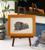 Yellow Solid Wood 6 x 0.5 x 8 Inch Photo Frame with Easel Stand