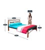 Metallika Dallas Queen Size Bed Brown Colour
