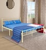 Metallika London King Size Bed in Ivory Colour